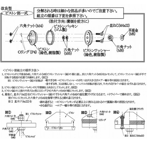 らくらくガン用ピストンセット(MB・LB・550B・650B・SB)